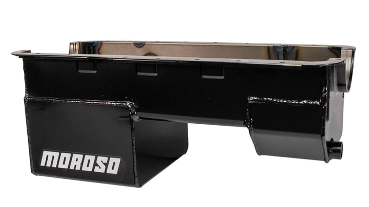 Moroso Ford 351W (w/Rear Sump & Billet End Seals) Extra Deep Wet Sump 7qt 9in Steel Oil Pan - Bull Strap