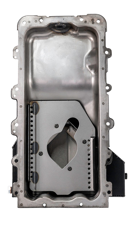 Moroso Ford 4.6/5.4L (w/Rear Sump) Road Race Baffled Wet Sump 8qt 6.5in Steel Oil Pan - Bull Strap
