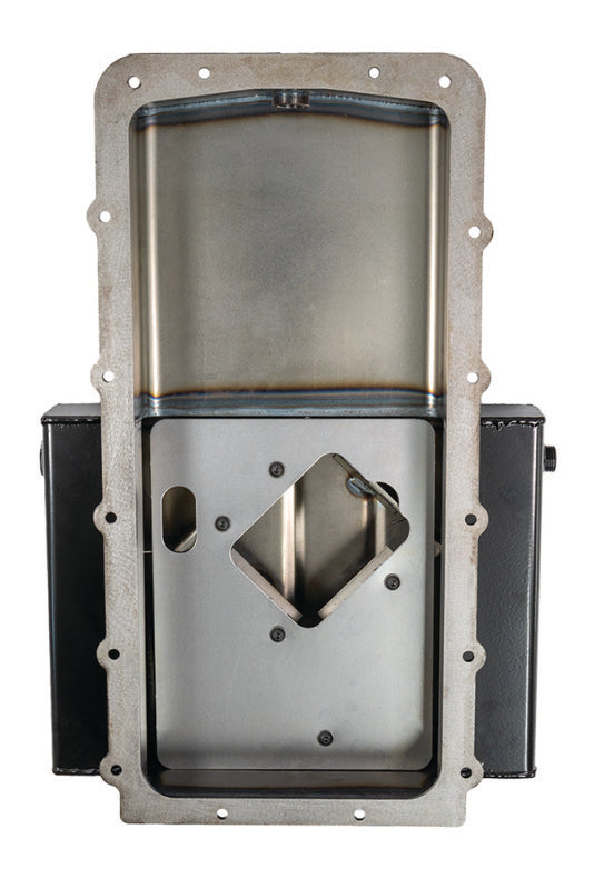 Moroso Ford 5.0 Coyote/Cobra (w/Rear Sump) Road Race Baffled Wet Sump 9.5qt 4.5in Steel Oil Pan - Bull Strap