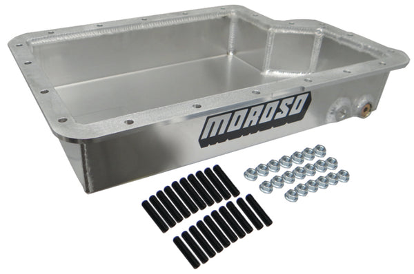 Moroso Ford E40D/4R100 Transmission Pan - 3.642in - Bull Strap