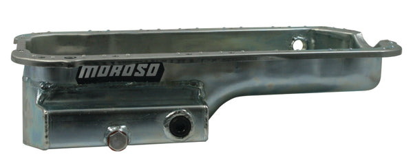 Moroso Honda 2.2/2.3L H Series Road Race Baffled Extra Capacity Steel Oil Pan - Bull Strap