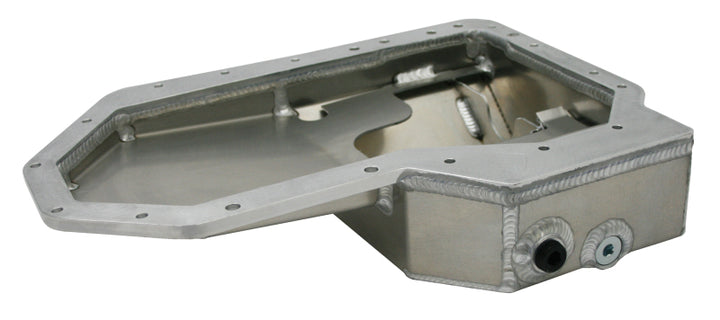 Moroso Mitsubishi Evo 10 (w/Factory AC) Road Race Baffled Extra Capacity Aluminum Oil Pan - Bull Strap