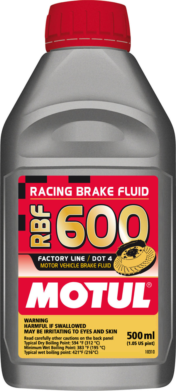 Motul 1/2L Brake Fluid RBF 600 - Racing DOT 4 - Bull Strap