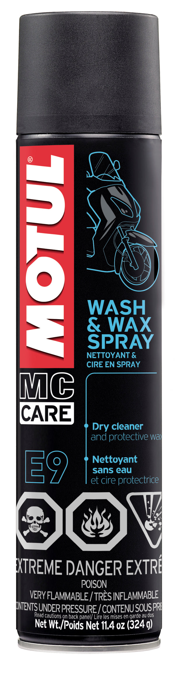 Motul 11.4oz Cleaners WASH & WAX - Body & Paint Cleaner - Bull Strap