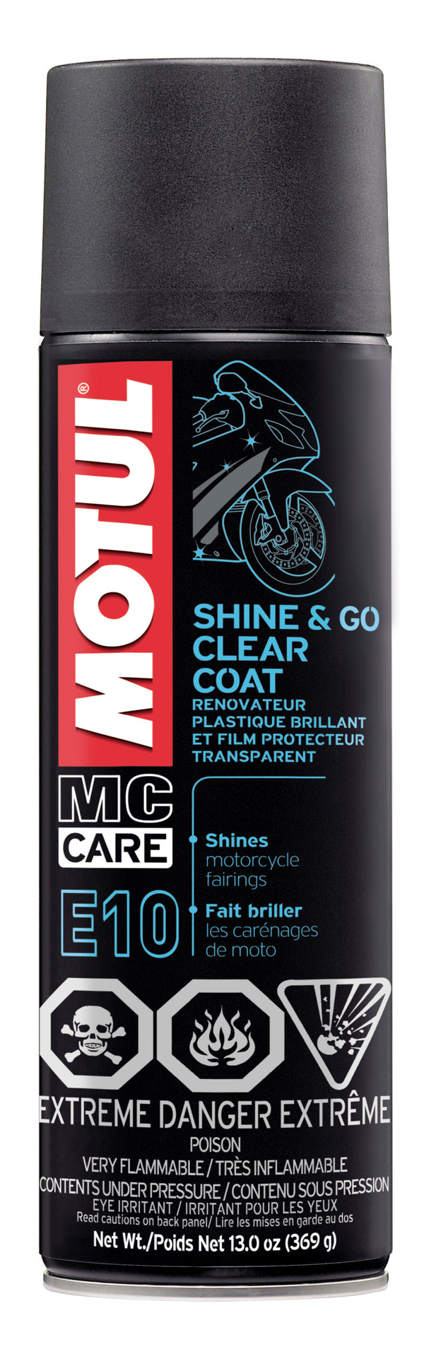 Motul 13oz Cleaners SHINE & GO - Silicone Clean (13 oz) (Aerosol) - Bull Strap