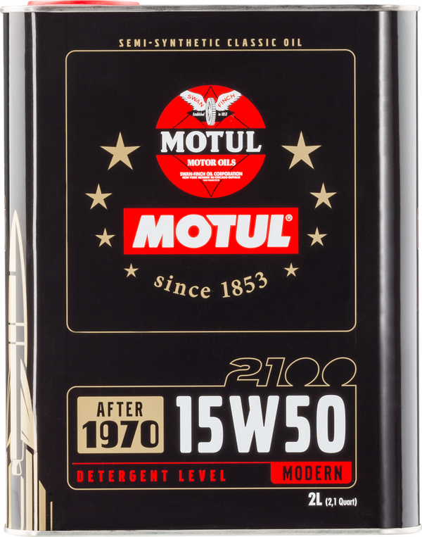 Motul 15W50 Classic 2100 Oil - 10x2L - Bull Strap