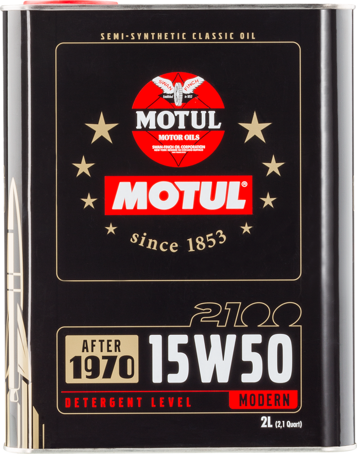 Motul 15W50 Classic 2100 Oil - 10x2L - Bull Strap
