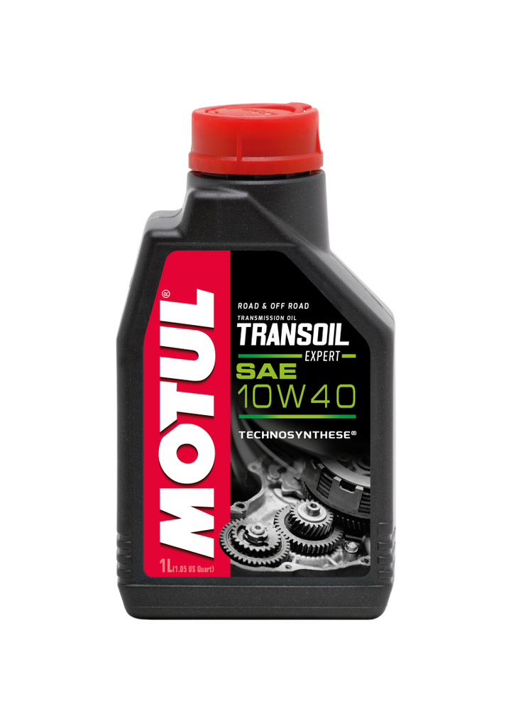 Motul 1L Powersport TRANSOIL Expert SAE 10W40 Technosynthese Fluid for Gearboxes - Bull Strap