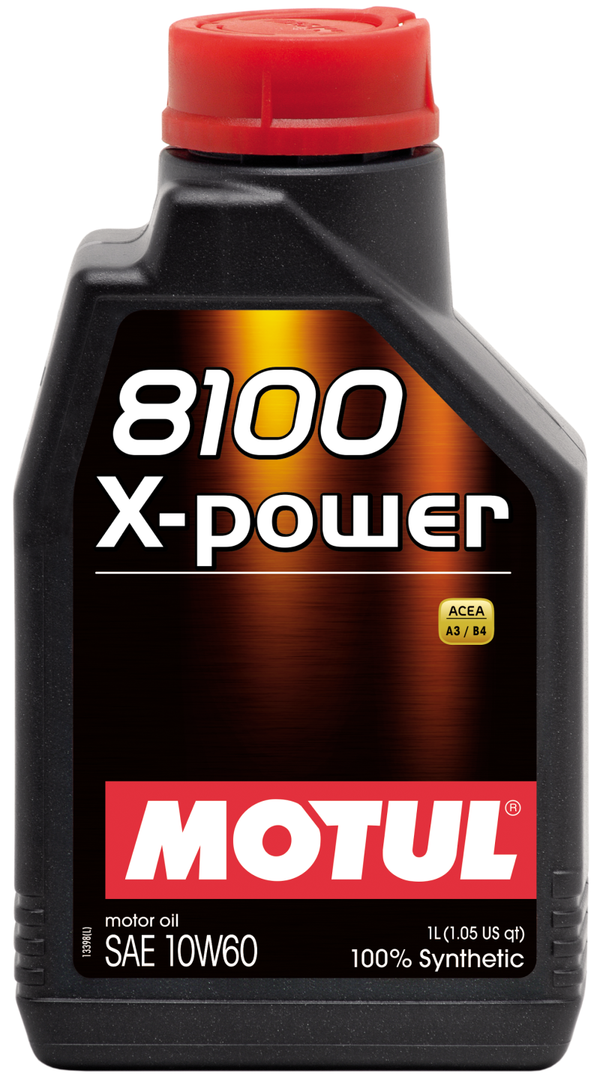 Motul 1L Synthetic Engine Oil 8100 10W60 X-Power - ACEA A3/B4 - Bull Strap
