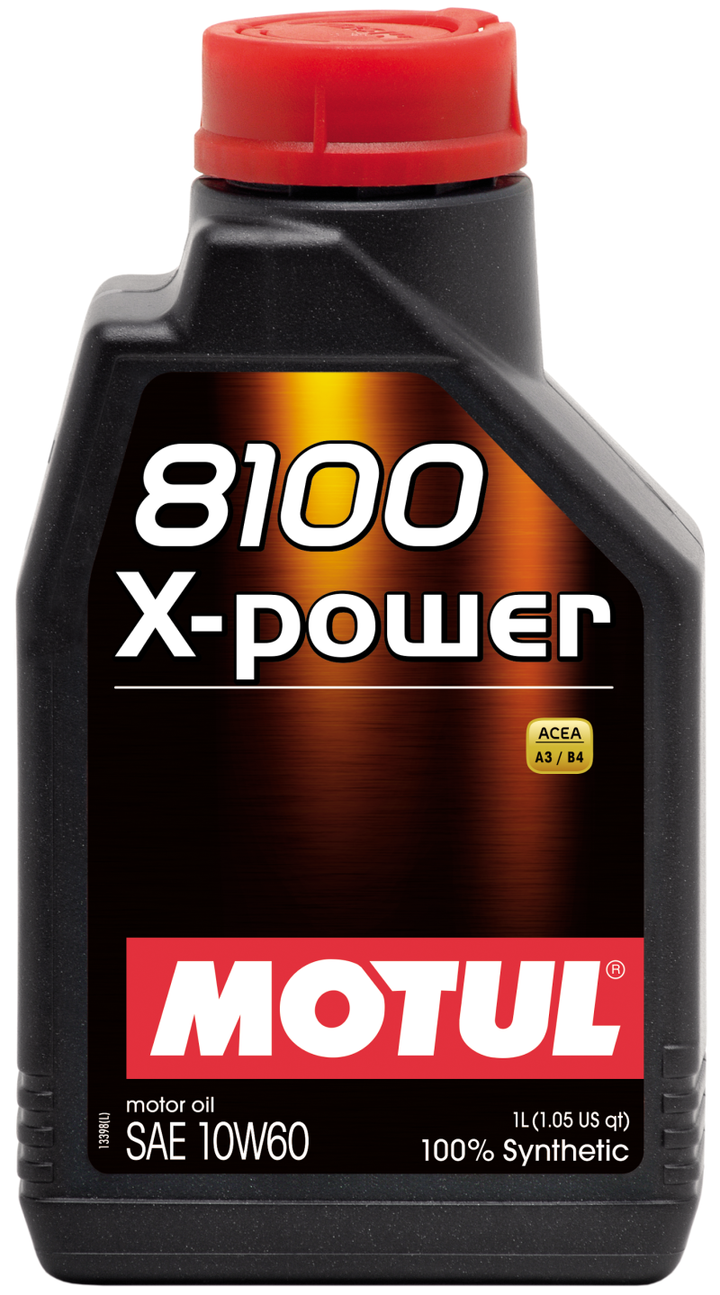 Motul 1L Synthetic Engine Oil 8100 10W60 X-Power - ACEA A3/B4 - Bull Strap