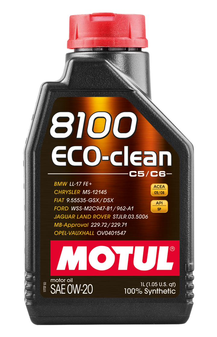 Motul 1L Synthetic Engine Oil 8100 Eco-Clean 0W20 - Bull Strap
