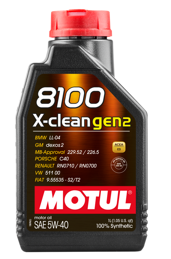 Motul 1L Synthetic Engine Oil 8100 X-CLEAN Gen 2 5W40 - Bull Strap