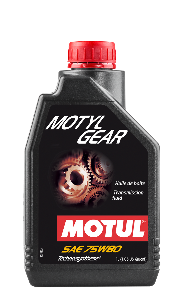 Motul 1L Transmission MOTYLGEAR 75W80 - Technosynthese - API GL-5 / MIL-L-2105D - Bull Strap