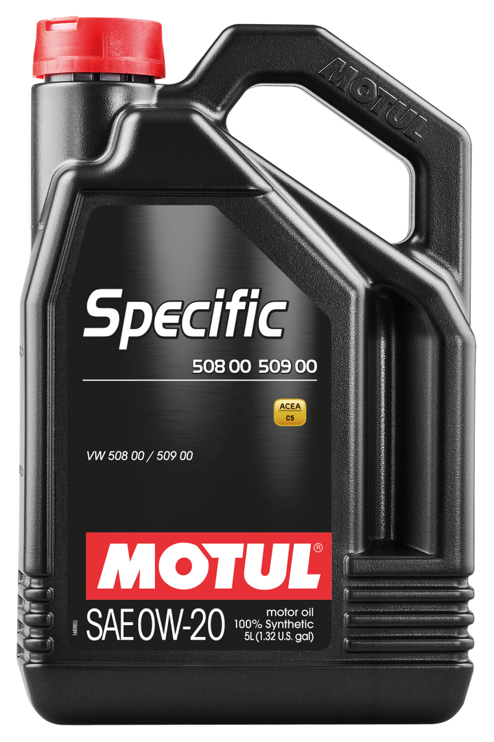 Motul 5L Specific 508 0W20 Oil - Acea A1/B1 / VW 508.00/509.00 / Porsche C20 - Bull Strap