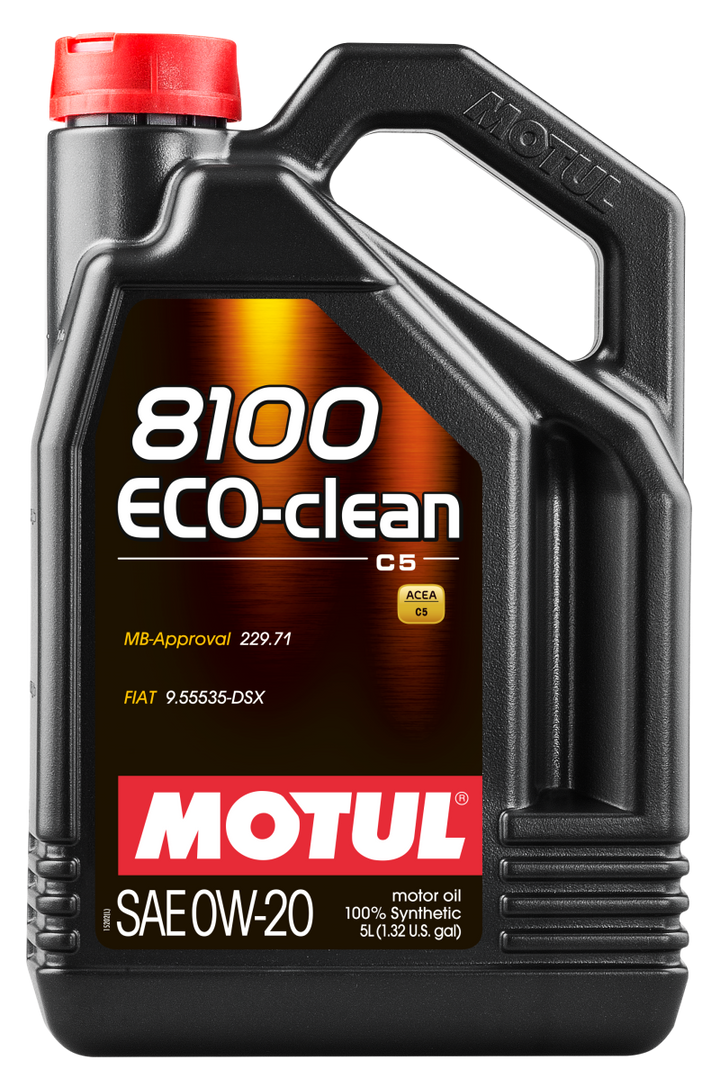 Motul 5L Synthetic Engine Oil 8100 0W20 Eco-Clean - Bull Strap