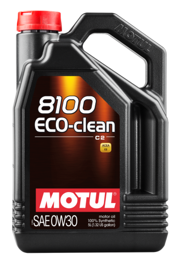 Motul 5L Synthetic Engine Oil 8100 0W30 4x5L ECO-CLEAN  ACEA C2 API SM ST.JLR 03.5007 - Bull Strap