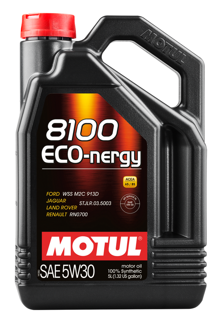 Motul 5L Synthetic Engine Oil 8100 5W30 ECO-NERGY - Ford 913C - Bull Strap