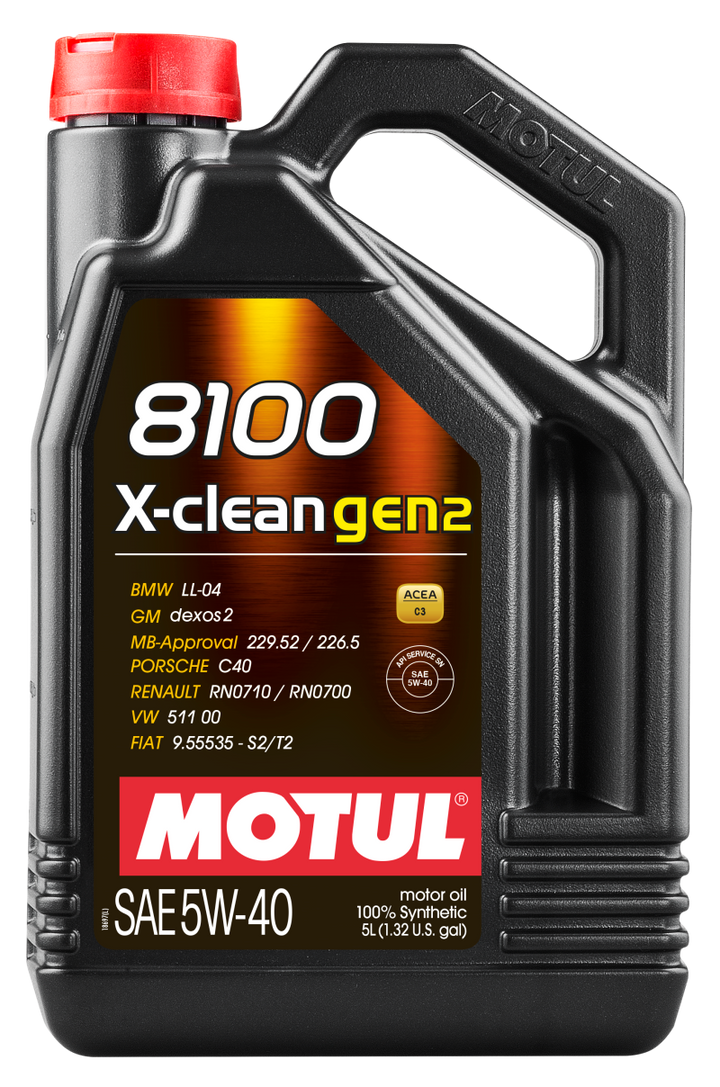 Motul 5L Synthetic Engine Oil 8100 X-CLEAN Gen 2 5W40 - Bull Strap