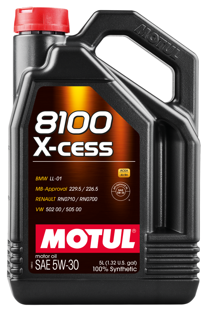 Motul Synthetic Engine Oil 8100 5W30 X-CESS 5L - Bull Strap