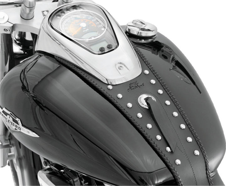 Mustang 05-08 Suzuki VL800 Volusia, Boulevard C50 Tank Bib w/Studs - Black - Bull Strap