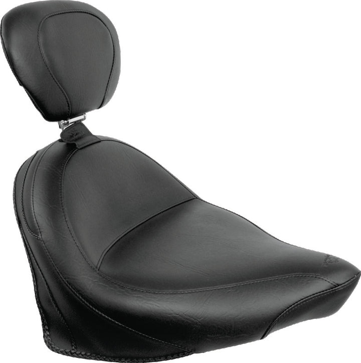 Mustang 07-15 Honda VT750C2 Spirit,10-20 Phantom Wide Touring 2PC Seat - Black - Bull Strap