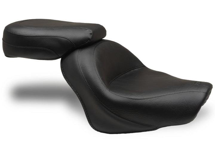 Mustang 07-15 Honda VT750C2 Spirit,10-20 Phantom Wide Touring 2PC Seat - Black - Bull Strap