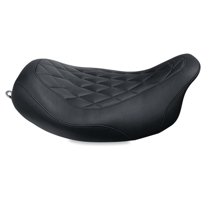 Mustang 08-21 Harley Electra Glide Std,Rd Glide,Rd King,Str Glide Solo Seat Diamond Stitch - Brown - Bull Strap