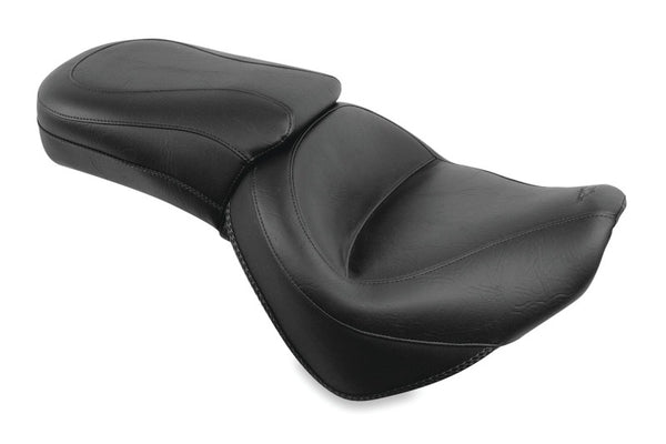 Mustang 10-13 Honda VT1300C Sabre,10-16 Stateline, 10-15 Interstate 1PC Seat - Black - Bull Strap