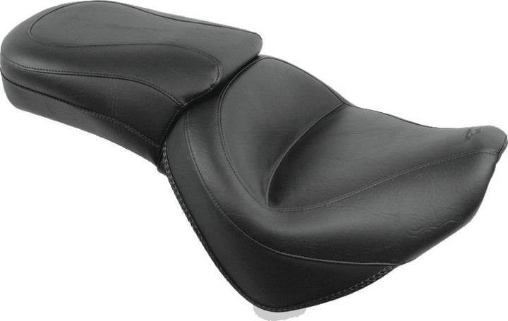 Mustang 10-13 Honda VT1300C Sabre,10-16 Stateline, 10-15 Interstate 1PC Seat - Black - Bull Strap