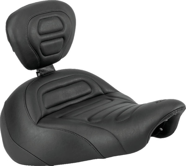 Mustang 17-21 Honda Rebel 300, 500 Tripper Solo Seat - Black - Bull Strap