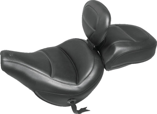 Mustang 18-21 Harley Heritage Classic Standard Deluxe Touring Recessed Passenger Seat - Black - Bull Strap