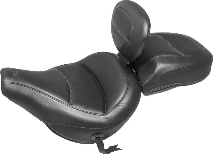 Mustang 18-21 Harley Heritage Classic Standard Deluxe Touring Recessed Passenger Seat - Black - Bull Strap