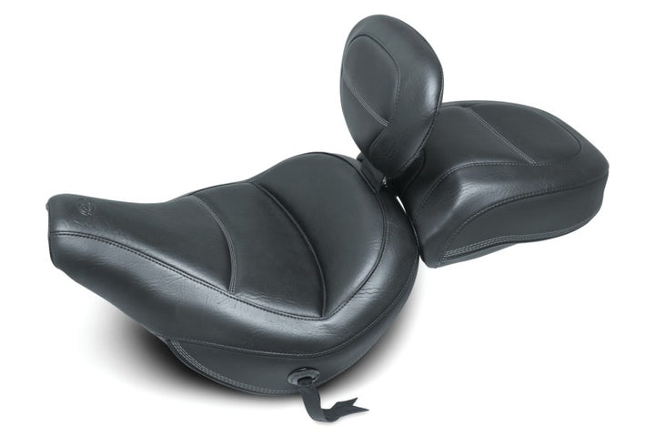 Mustang 18-21 Harley Heritage Classic Standard Deluxe Touring Recessed Passenger Seat - Black - Bull Strap