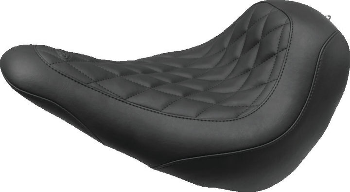 Mustang 18-21 Harley Low Rider, Sport Glide Wide Tripper Solo Seat Diamond Stitch - Black - Bull Strap
