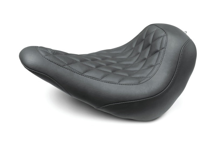 Mustang 18-21 Harley Low Rider, Sport Glide Wide Tripper Solo Seat Diamond Stitch - Black - Bull Strap