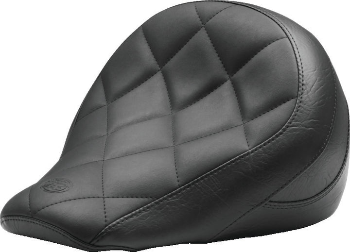Mustang 18-21 Indian Scout Bobber Standard Touring Solo Seat Diamond Stitch - Black - Bull Strap