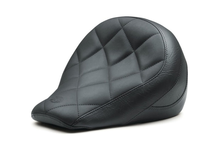 Mustang 18-21 Indian Scout Bobber Standard Touring Solo Seat Diamond Stitch - Black - Bull Strap