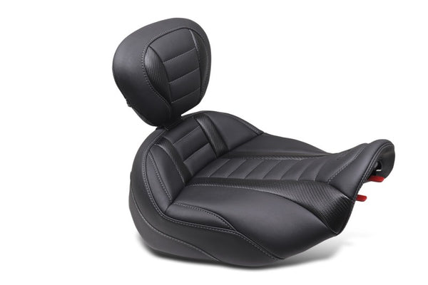Mustang 23-24 HD CVO Road Glide(ST), 2024 Rd Glide and Street Glide Deluxe Touring Solo Seat - Black - Bull Strap