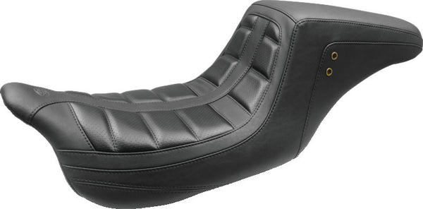 Mustang 97-07 Harley Rd King,06-07 Str Glide,00-05 Eagle Wide Tripper Solo Seat - Brown - Bull Strap