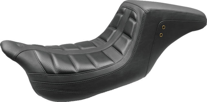 Mustang 97-07 Harley Rd King,06-07 Str Glide,00-05 Eagle Wide Tripper Solo Seat - Brown - Bull Strap