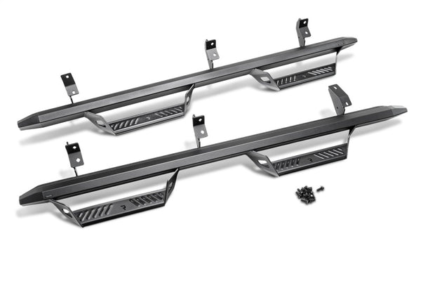 N-Fab 2022 Toyota Tundra Crew Max Cab All Beds SRW Predator Pro Steps Textured Black w/o Bed Access - Bull Strap