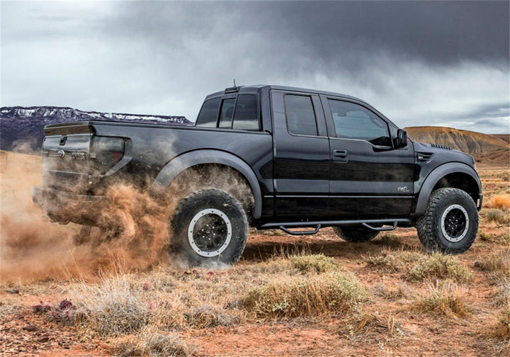 N-Fab Nerf Step 09-14 Ford F-150/Raptor/Lobo SuperCrew - Tex. Black - Cab Length - 3in - Bull Strap