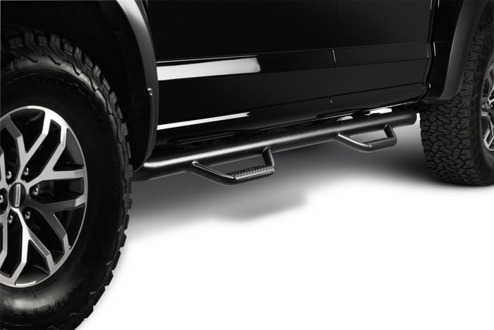 N-Fab Nerf Step 15-17 Ford F-150 SuperCrew - Tex. Black - Cab Length - 3in - Bull Strap