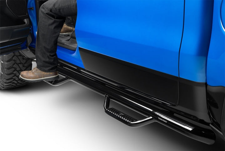 N-Fab Nerf Step 15.5-17 Dodge Ram 1500 Crew Cab - Gloss Black - Cab Length - 3in - Bull Strap