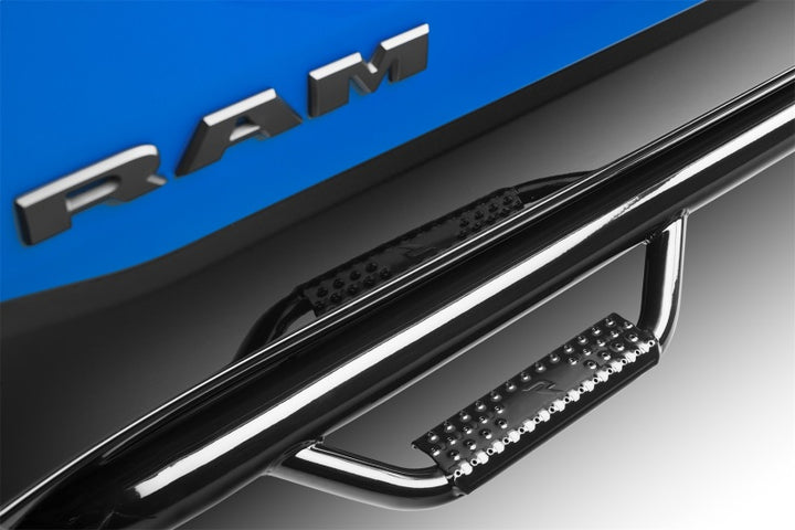 N-Fab Nerf Step 15.5-17 Dodge Ram 1500 Crew Cab - Gloss Black - Cab Length - 3in - Bull Strap