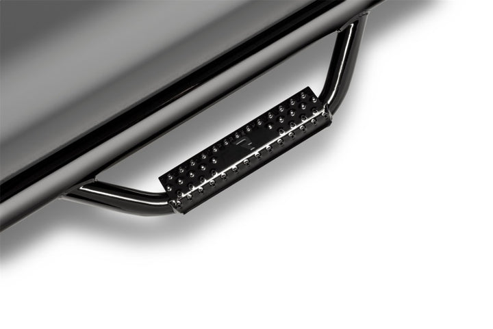 N-Fab Nerf Step 16-17 Toyota Tacoma Double Cab - Gloss Black - Cab Length - 2in - Bull Strap