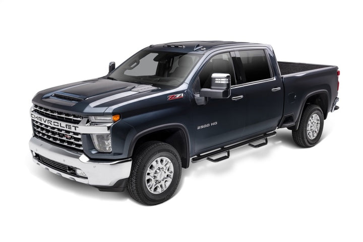 N-Fab Nerf Step 2019 Chevy/GMC 1500 Crew Cab - Cab Length Gloss - Black - 3in - Bull Strap