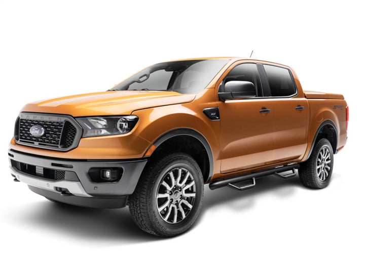N-Fab Nerf Step 2019 Ford Ranger Crew Cab - Tex. Black - Cab Length - 3in - Bull Strap