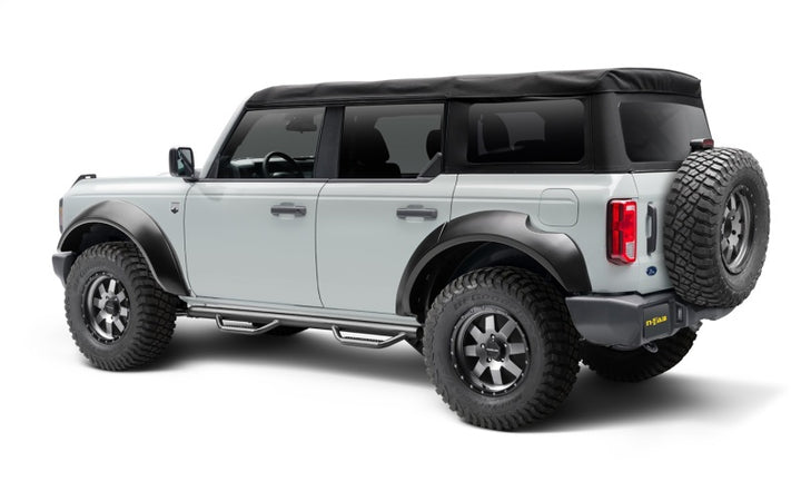 N-Fab Nerf Step 2021 Ford Bronco (4 Door) - Tex. Black - SRW - 3in - Bull Strap