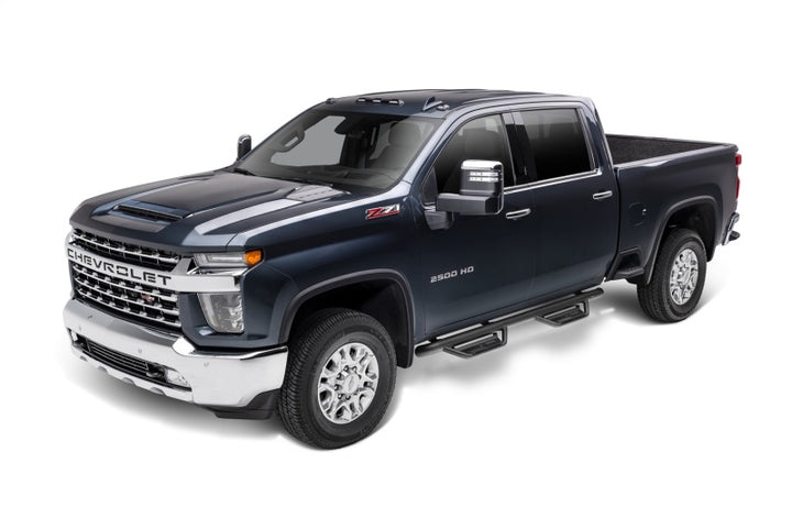 N-Fab Podium LG 2019 Chevy/GMC 1500 Crew Cab - Cab Length - Tex. Black - 3in - Bull Strap